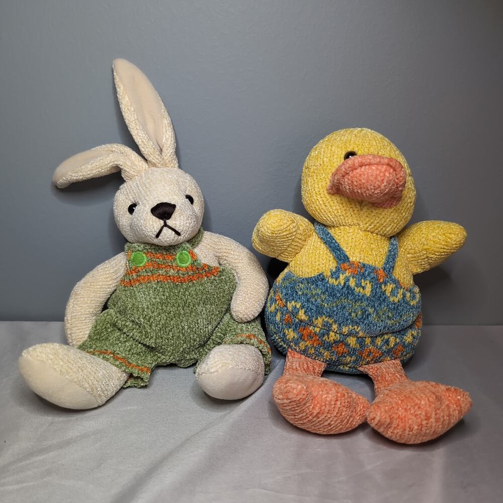 Studio 33 Rabbit Bunny Duck Plush Easter Knit Soft Spring